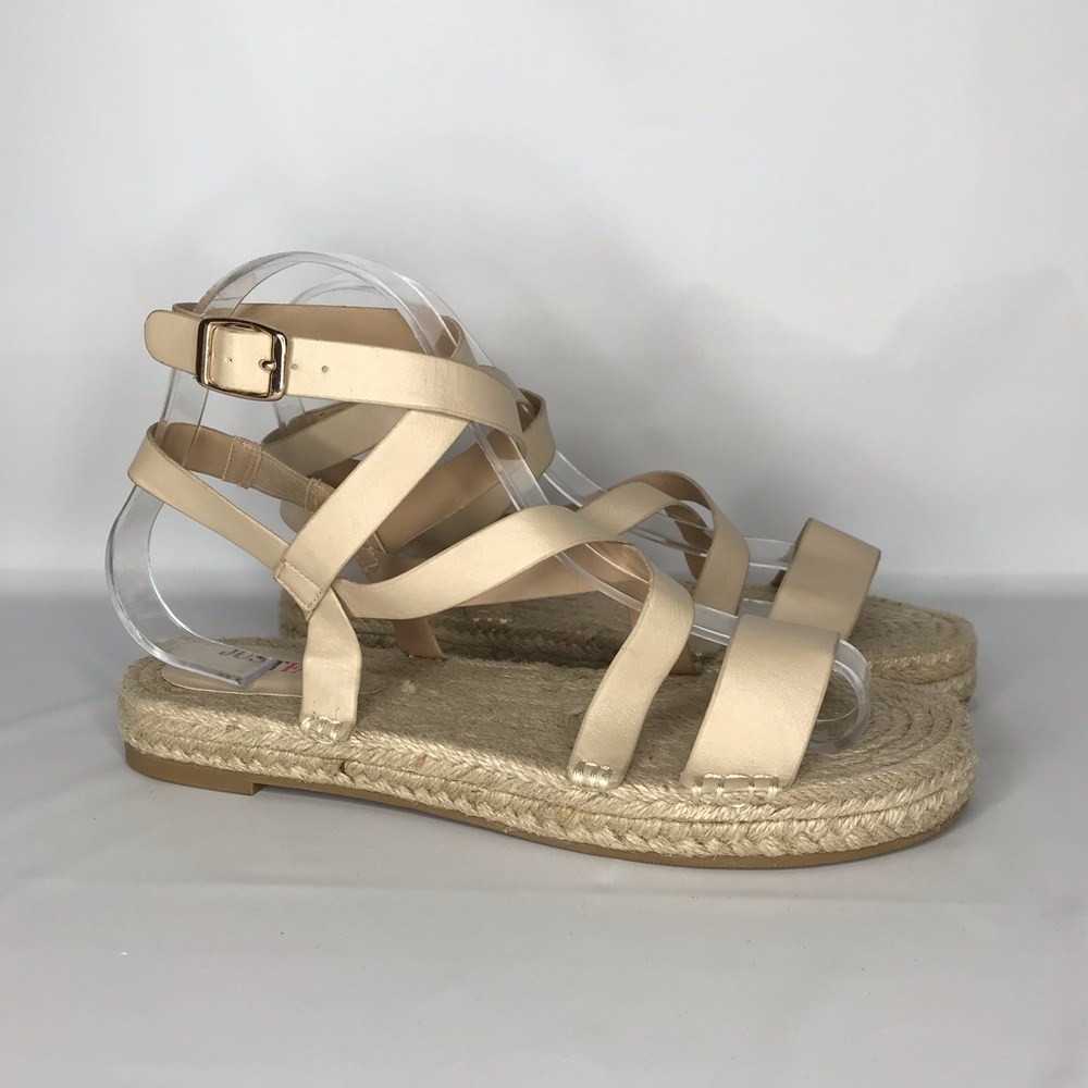 JustFab Laston Espadrille Flat Women's 8 Boho‎ Strap Ankle Sandal - Picture 4 of 16